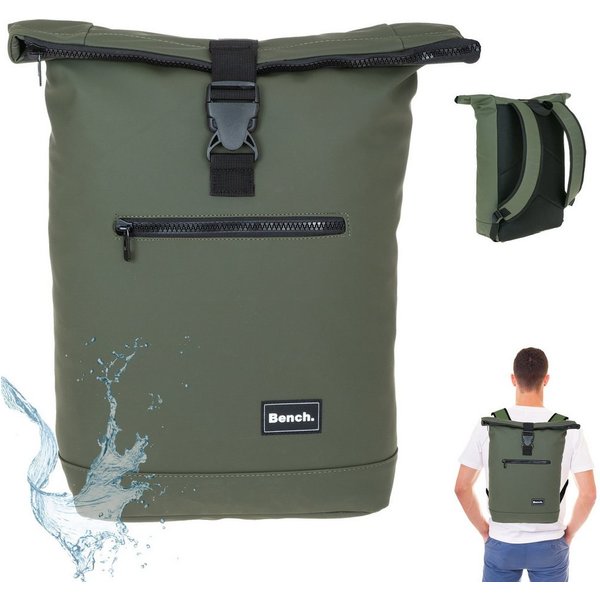 Bench. Freizeitrucksack Roll-Top Kurierrucksack Hydro aus Plane wetterfest A4, Laptop Fach Rucksack Daypack Tagesrucksack 64175 + Etui
