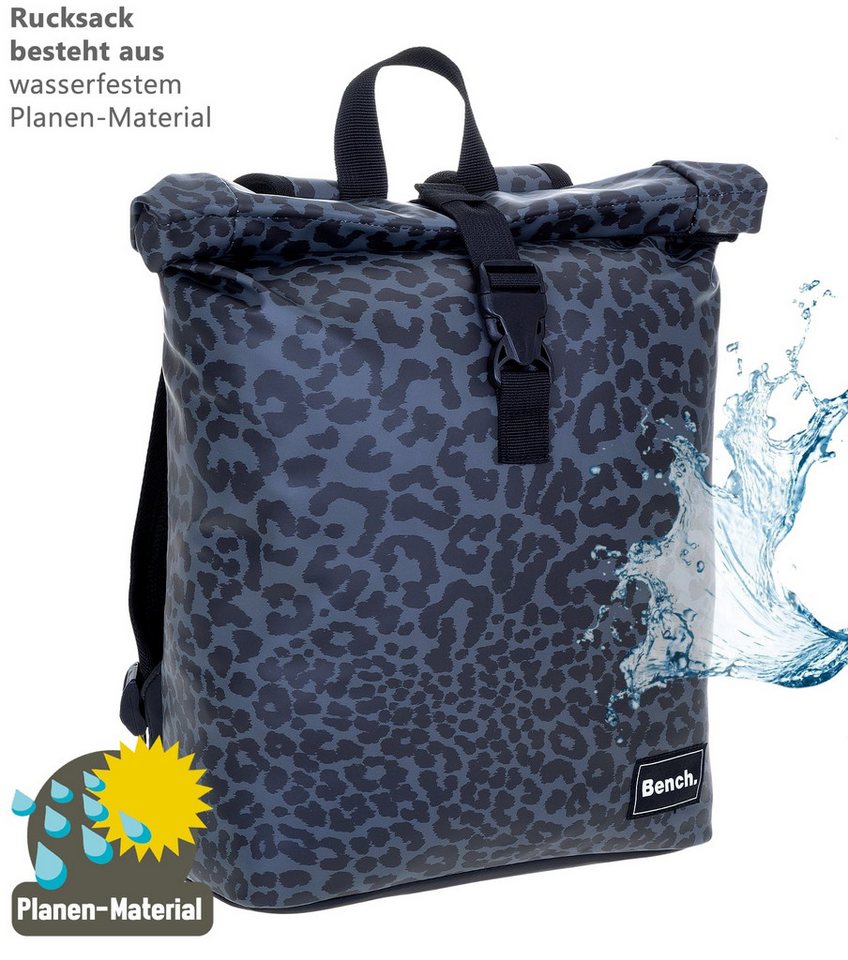 Bench. Freizeitrucksack Rucksack Damen Hydro Compact aus Plane wetterfest Outdoor, kleines Laptop Fach Daypack Büro Freizeit 64222 + Etui – Bild 3 von 5