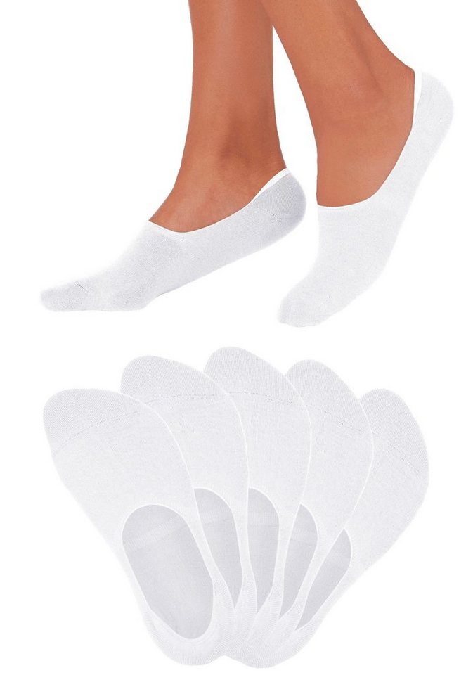 Bench. Füßlinge Damen Unsichtbare Sneaker Socken, (Packung, 5-Paar, No Show) für weit ausgeschnittene Schuhe, Loafers, Halbschuhen, Oxford-Schuhe – Bild 2 von 5