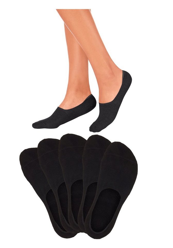 Bench. Füßlinge Damen Unsichtbare Sneaker Socken, (Packung, 5-Paar, No Show) für weit ausgeschnittene Schuhe, Loafers, Halbschuhen, Oxford-Schuhe – Bild 2 von 5