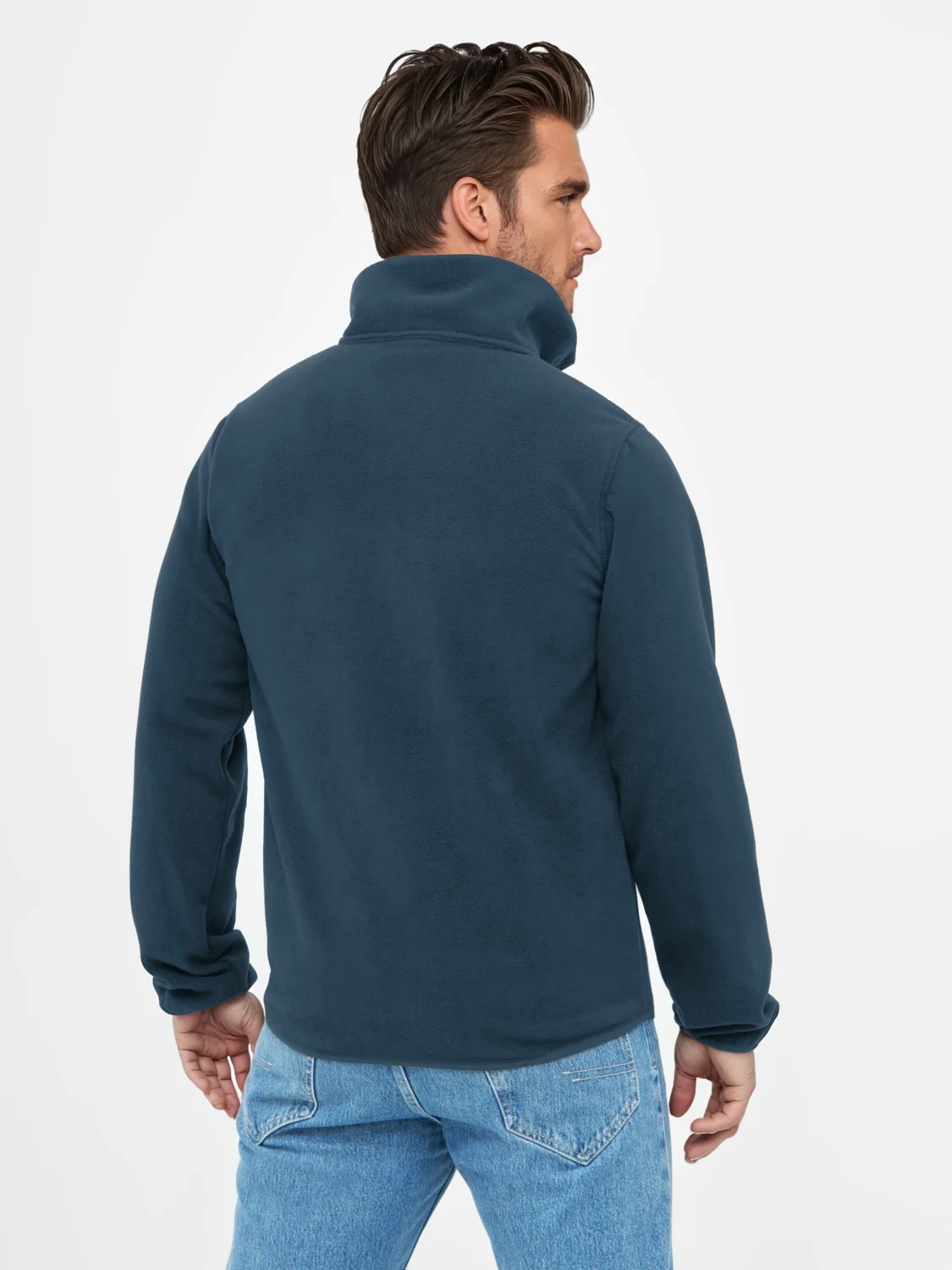 BENCH Herren Pullover mit Reißverschluss (Navy, M) – Bild 4 von 4