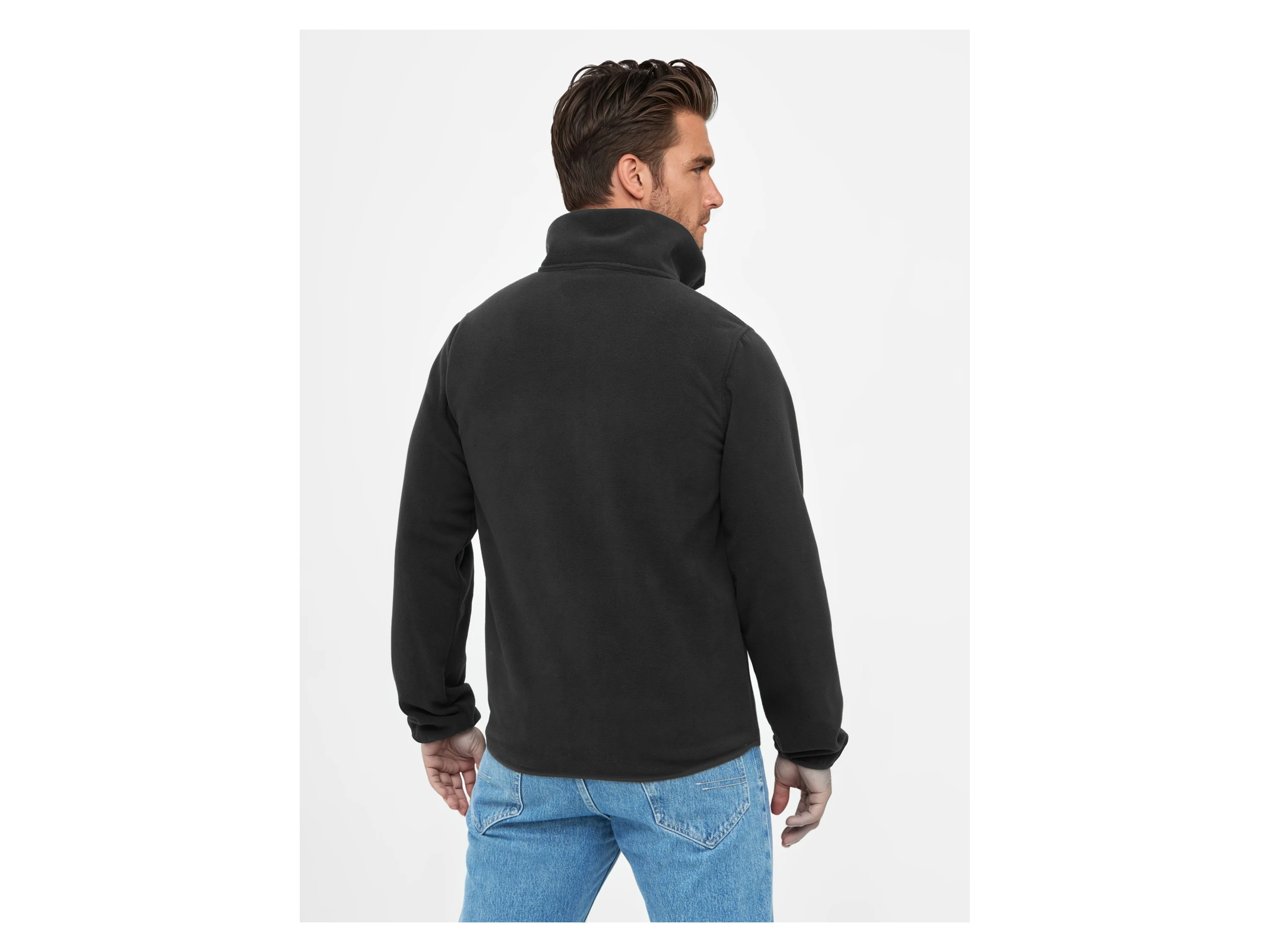 BENCH Herren Pullover mit Reißverschluss (Schwarz, M) – Bild 4 von 4