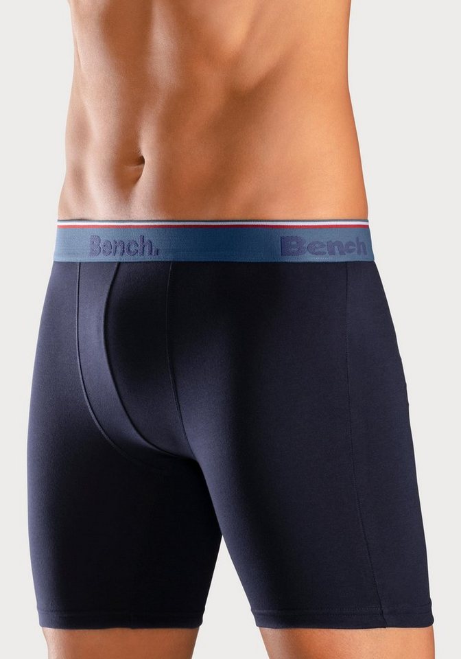 Bench. Langer Boxer (Packung, 4-St) Boxershorts mit langem Bein, schmalen Streifen und Logo im Bund – Bild 2 von 5