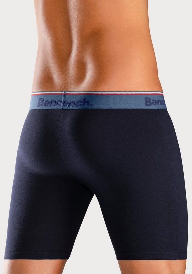 Bench. Langer Boxer (Packung, 4-St) Boxershorts mit langem Bein, schmalen Streifen und Logo im Bund – Bild 3 von 5