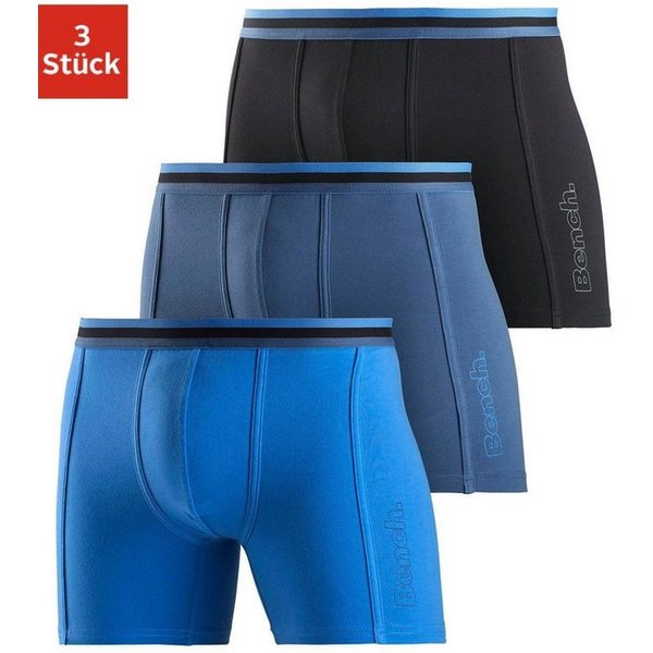 Bench. Langer Boxer (Packung, 3-St) Unterhosen mit elastischem Bund und Logodruck auf dem Bein