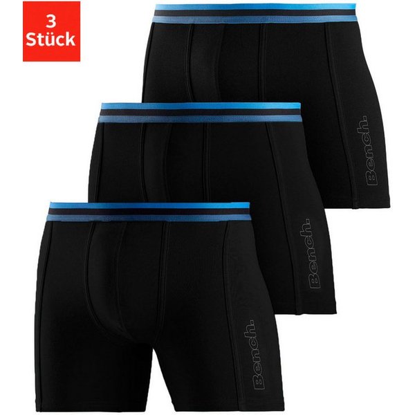Bench. Langer Boxer (Packung, 3-St) Unterhosen mit elastischem Bund und Logodruck auf dem Bein