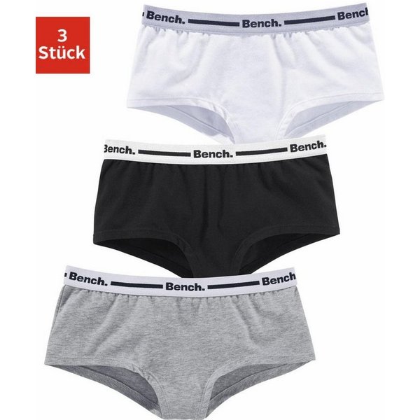 Bench. Panty (Packung, 3-St) unifarben und meliert, mit Logoschriftzügen, Baumwollmischung
