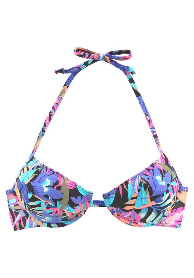 Bench. Push-Up-Bikini-Top Pitch, mit farbenfrohem Druck – Bild 2 von 5