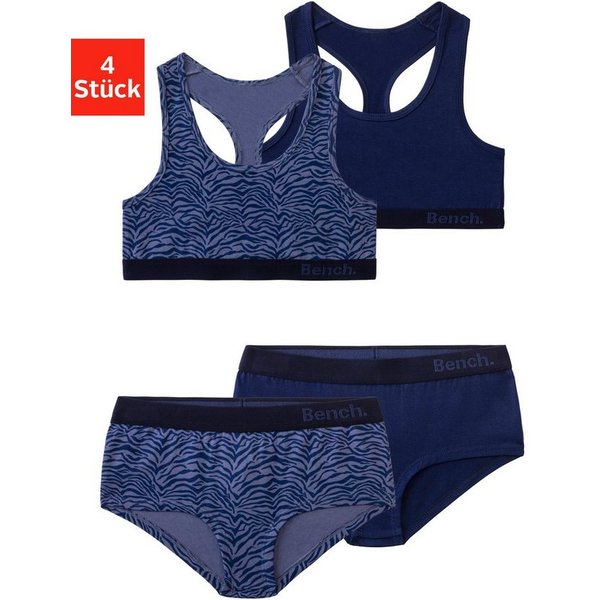 Bench. Set: Bustier (4-tlg., mit Panty) in tonigem Zebramuster