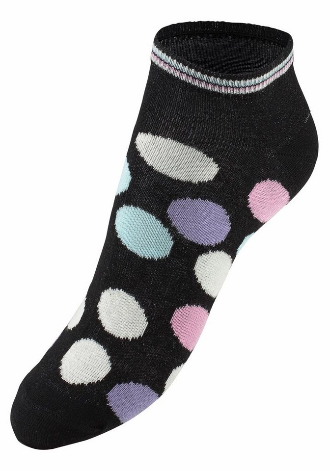 Bench. Sneakersocken Damen bunte Söckchen, unterschiedliche Designs (Packung, 5-Paar, Gr. 35-38 bis 39-42) gestreift und gepunktet – Bild 4 von 5