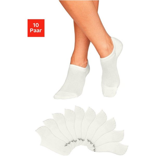 Bench. Sneakersocken Damen Füßlinge, Rutschfest Silikon, Atmungsaktive Kurzsocken (Packung, 10-Paar, No Show) mit Pikeestruktur für Loafer und Sneaker Schuhe