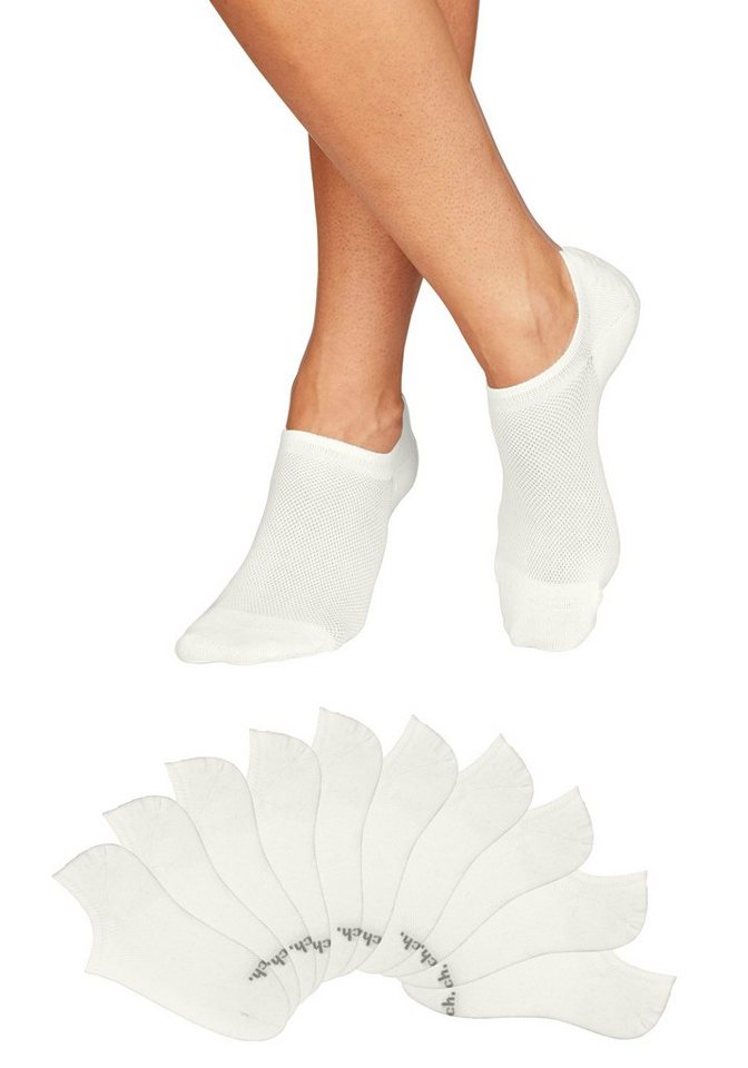 Bench. Sneakersocken Damen Füßlinge, Rutschfest Silikon, Atmungsaktive Kurzsocken (Packung, 10-Paar, No Show) mit Pikeestruktur für Loafer und Sneaker Schuhe – Bild 5 von 5