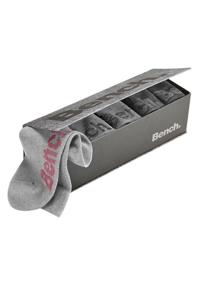 Bench. Socken Damen Herren Basic Socken für Freizeit und Alltag (Box, 6-Paar, in der Geschenkbox) in der praktischen Box mit verschiedenfarbigen Logos – Bild 4 von 5