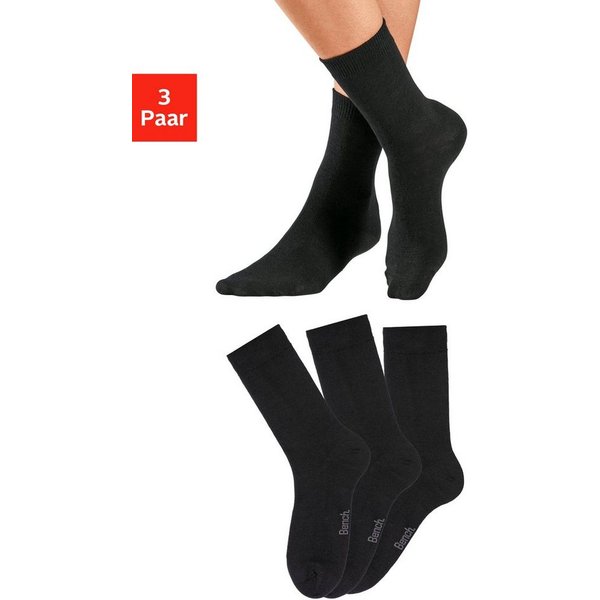 Bench. Socken Damen Wollsocken, Basic mit weichem Gummibund, Wandersocken (Packung, 3-Paar) Damensocken aus flauschigem Material mit wärmender Wolle