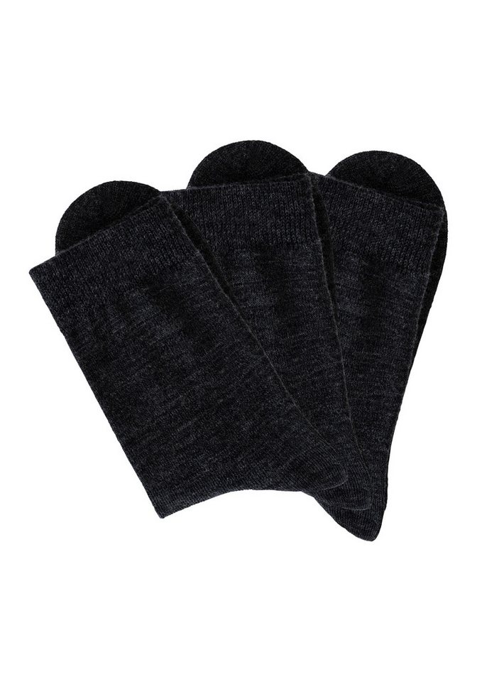 Bench. Socken Damen Wollsocken, Basic mit weichem Gummibund, Wandersocken (Packung, 3-Paar) Damensocken aus flauschigem Material mit wärmender Wolle – Bild 2 von 5