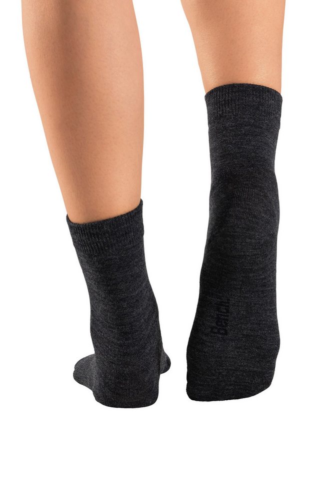 Bench. Socken Damen Wollsocken, Basic mit weichem Gummibund, Wandersocken (Packung, 3-Paar) Damensocken aus flauschigem Material mit wärmender Wolle – Bild 4 von 5