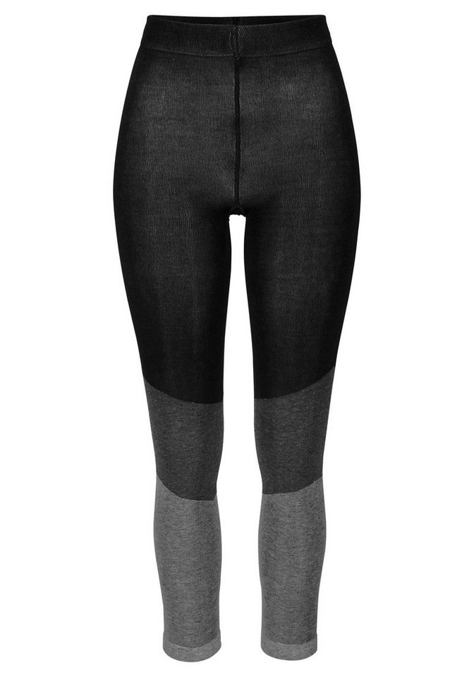 Bench. Strickstrumpfleggings Damen, Teenie (Packung Gr. 32/34 bis 40/42) Strickstrumpfhose ohne Fuß im sportiven Colorblockdesign – Bild 2 von 5