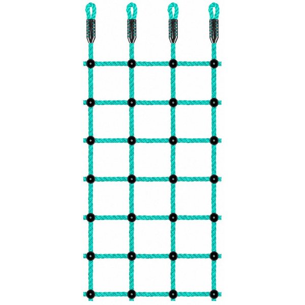 BeneLabel Kletterseil Kletternetz Kinder 196 x 76 cm Grün, Spielturm Kletterleiter Netz (1-tlg), für Ninja Hangelparcour, Slackline und Zipline