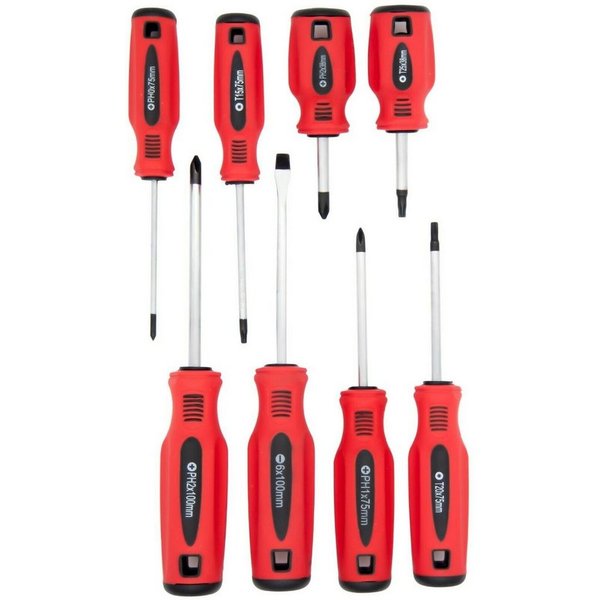 BENSON Schraubendreher Schraubendreher Schraubenzieher Set 8tlg Werkzeug, (8 St), magnetisch, Schlitz, Kreuz, Torx