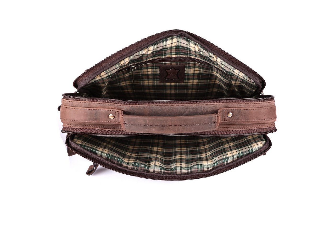 Benthill Aktentasche Echt Leder Laptoptasche Notebooktasche Umhängetasche Laptoptasche, Schultergurt / Umhängegurt Reißverschlussfach – Bild 4 von 5