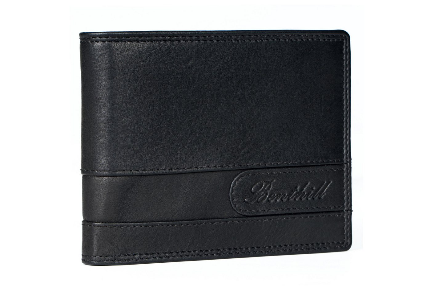 Benthill Geldbörse Herren Echt-Leder Geldbeutel RFID Großes Portemonnaie Männer Vintage, RFID-Schutz Kartenfächer Münzfach – Bild 4 von 5