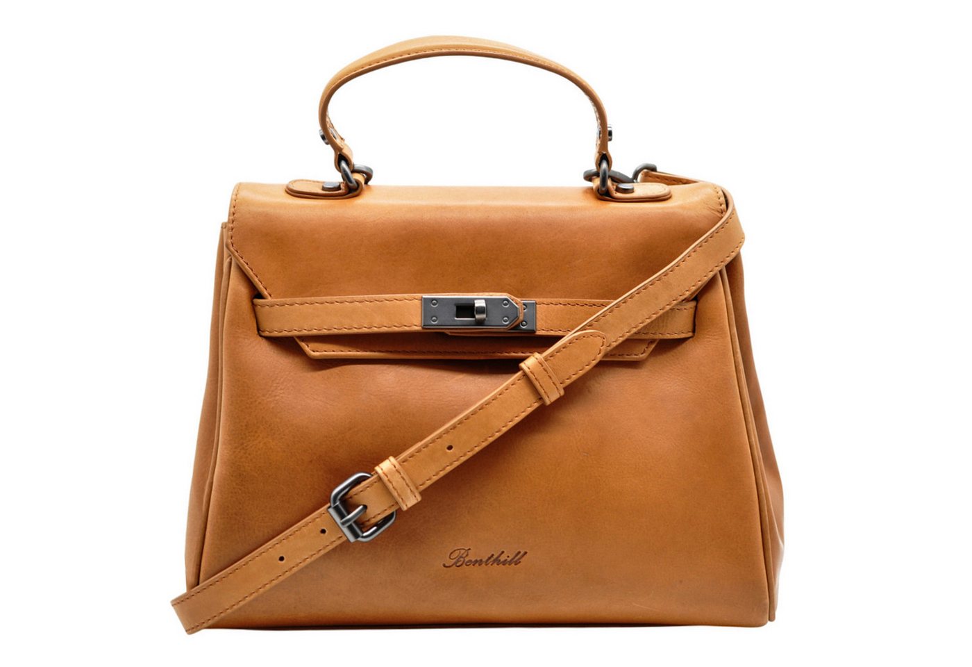 Benthill Henkeltasche Damen Echt Leder Handtasche Umhängetasche Vintage Bag Shopper, Reißverschlussfach – Bild 2 von 5