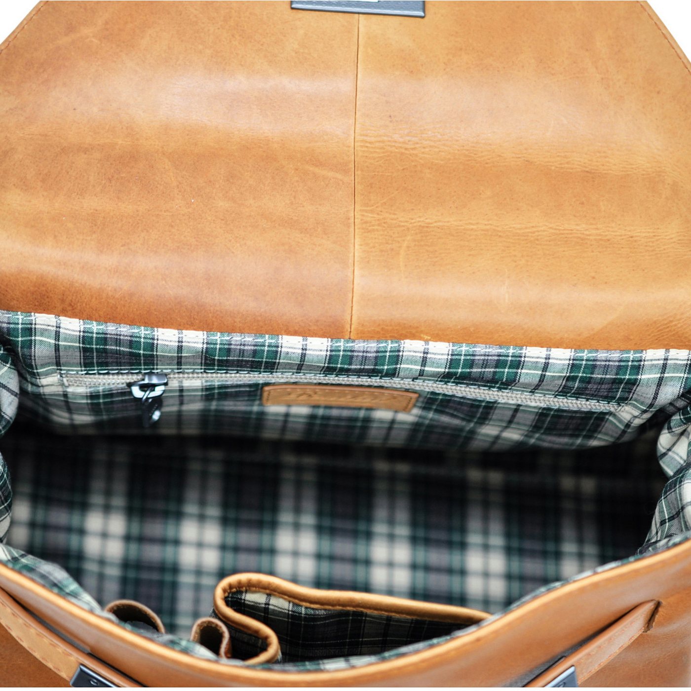 Benthill Henkeltasche Damen Echt Leder Handtasche Umhängetasche Vintage Bag Shopper, Reißverschlussfach – Bild 4 von 5
