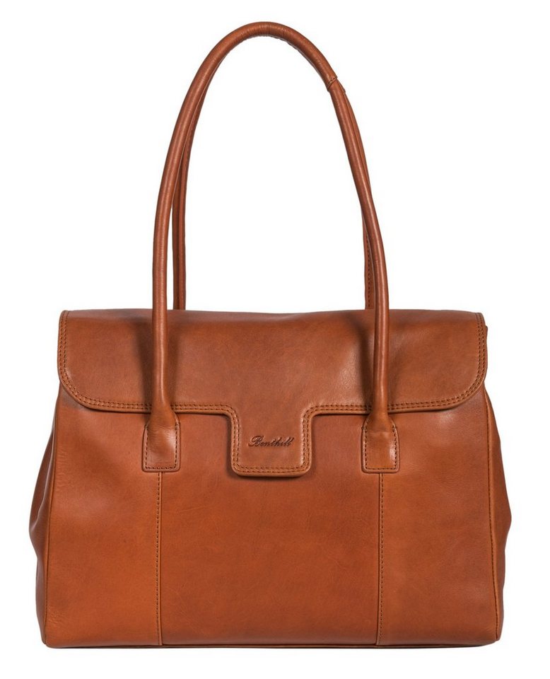 Benthill Henkeltasche Damen Echt Leder Handtasche Umhängetasche Vintage Bag Shopper, Reißverschlussfach – Bild 2 von 5