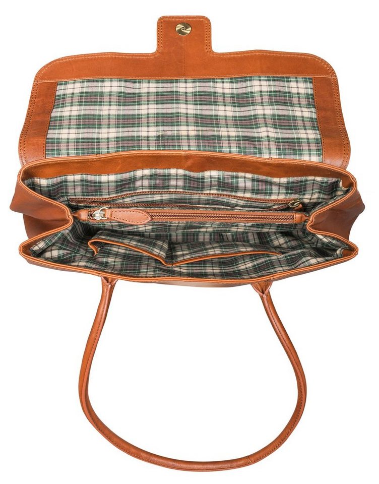 Benthill Henkeltasche Damen Echt Leder Handtasche Umhängetasche Vintage Bag Shopper, Reißverschlussfach – Bild 4 von 5