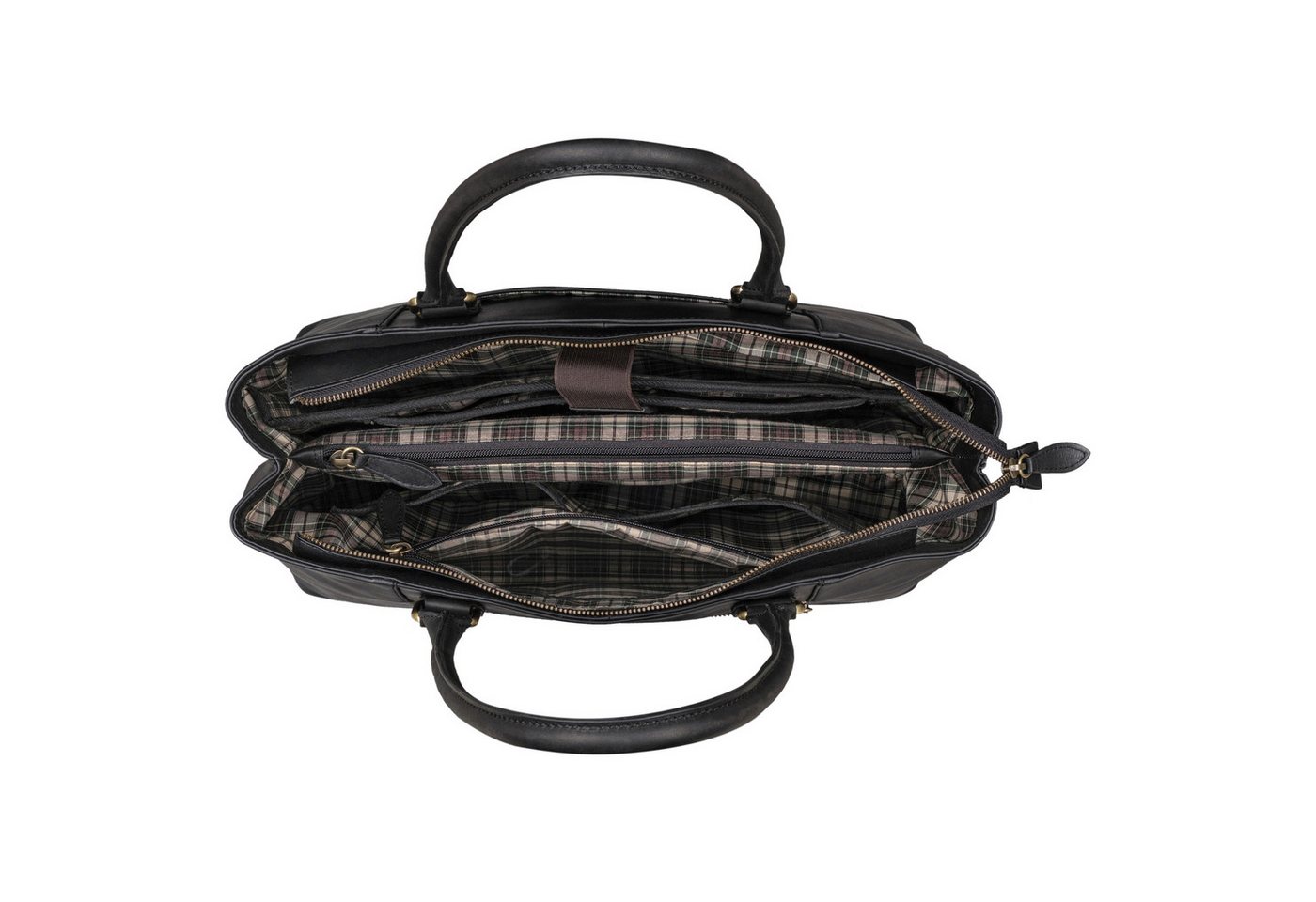 Benthill Henkeltasche Damen Echt Leder Tasche Große Handtasche vielen Fächern Schultertasche, Reißverschlussfach – Bild 4 von 5