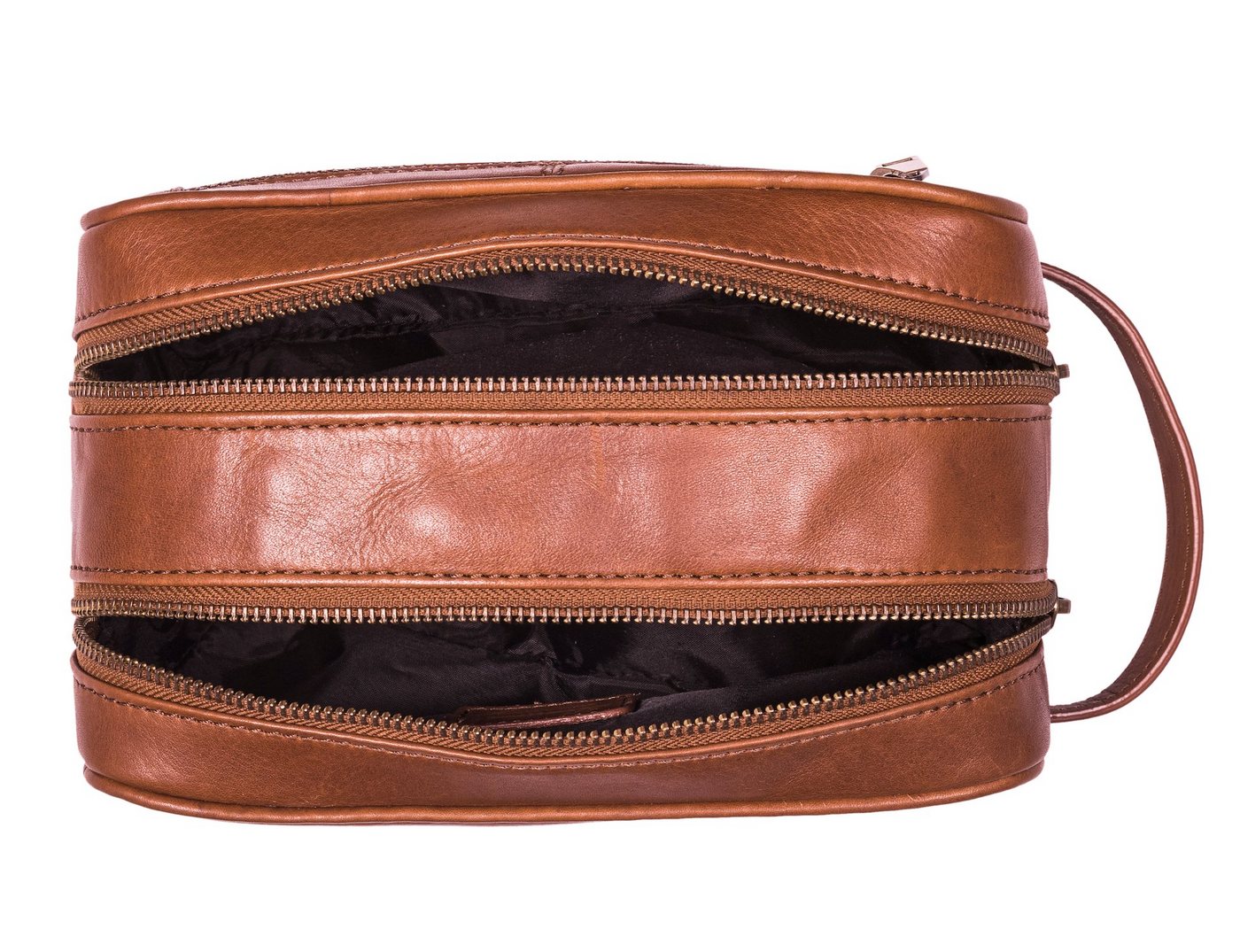 Benthill Kulturbeutel Echt Leder Kosmetiktasche weiche große Kulturbeutel Travel Beutel, Reißverschlussfach – Bild 3 von 5