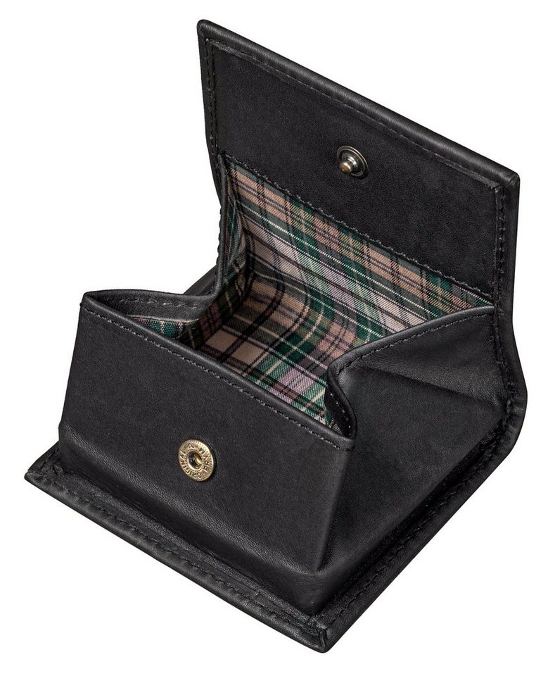 Benthill Mini Geldbörse Echt Leder Münzbörse mit Kleingeldschütte Slim Wallet für Münzen, Münzfach – Bild 2 von 5