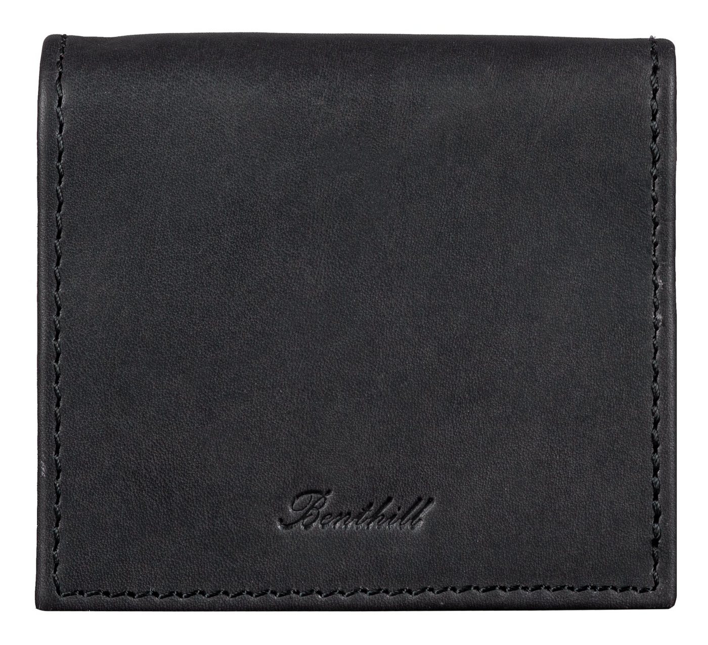 Benthill Mini Geldbörse Echt Leder Münzbörse mit Kleingeldschütte Slim Wallet für Münzen, Münzfach – Bild 4 von 5
