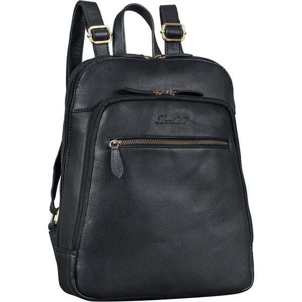 Benthill Rucksack Rucksack Echt Leder Damen Herren Daypack Backpack Lederrucksack, Reißverschlussfach