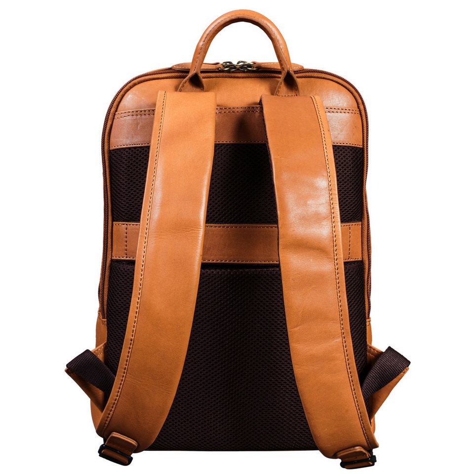 Benthill Rucksack Echt Leder Rucksack Damen Herren Backpack Schultertasche, Reißverschlussfach – Bild 5 von 5