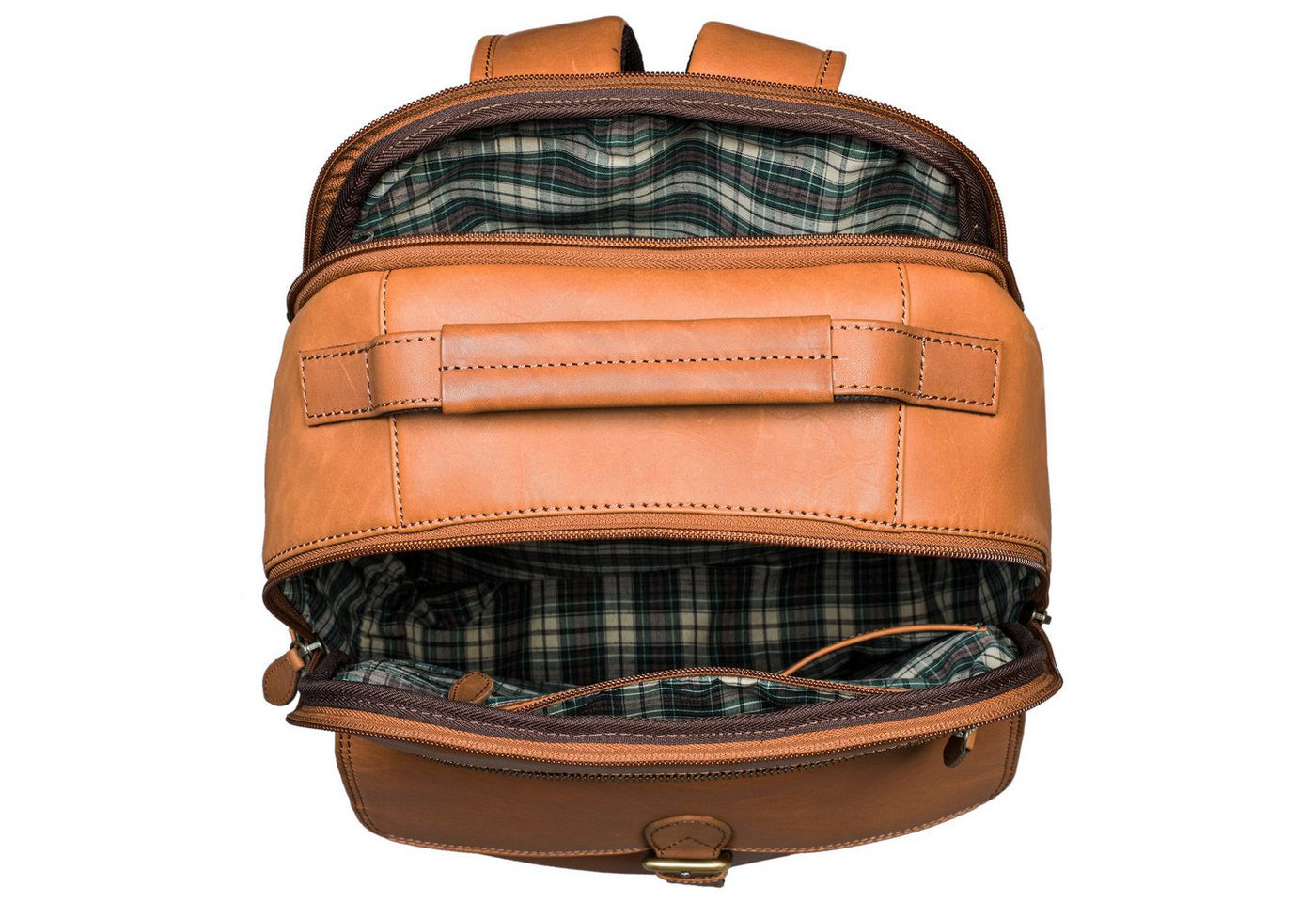 Benthill Rucksack Echt Leder Rucksack Damen Herren Backpack Lederrucksack Reise Bag, Reißverschlussfach – Bild 4 von 5