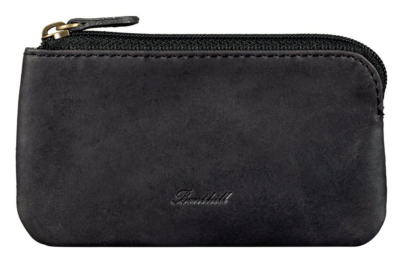 Benthill Schlüsseltasche Echt-Leder Klassisches Schlüsseletui Damen & Herren Münzbörse, Münzfach Reißverschlussfach – Bild 2 von 5