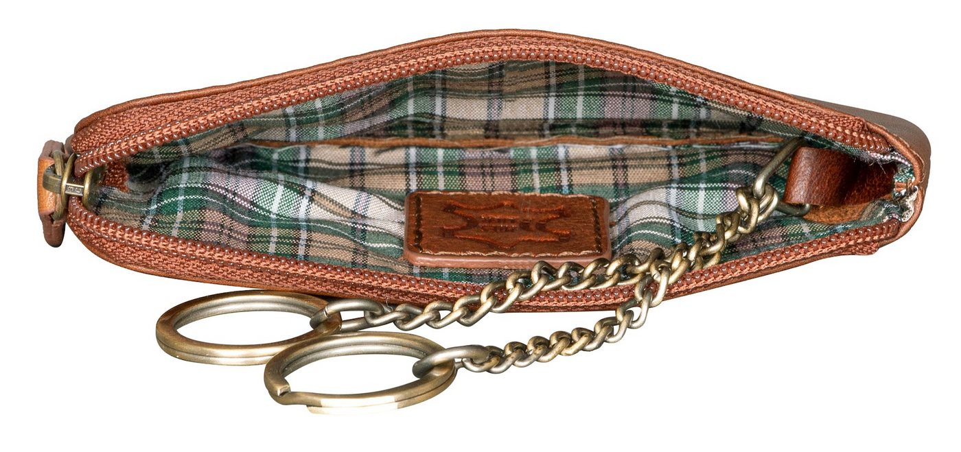Benthill Schlüsseltasche Echt-Leder Klassisches Schlüsseletui Damen & Herren Münzbörse, Münzfach Reißverschlussfach – Bild 4 von 5