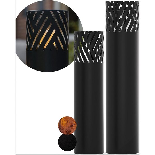 Bentson Windlicht Windlichtsäule 2er Set, 75cm + 95cm (2 Windlichtsäulen unterschiedliche Höhen 75 & 95cm, 2 St., Outdoor Garten-/Balkondeko), Erhältlich in Sch