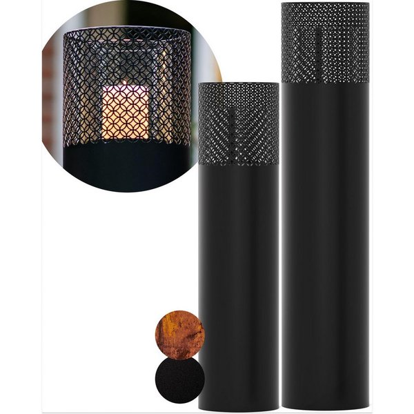 Bentson Windlicht Windlichtsäule 2er Set, 75cm + 95cm (2 Windlichtsäulen unterschiedliche Höhen 75 & 95cm, 2 St., Outdoor Garten-/Balkondeko), Erhältlich in Sch