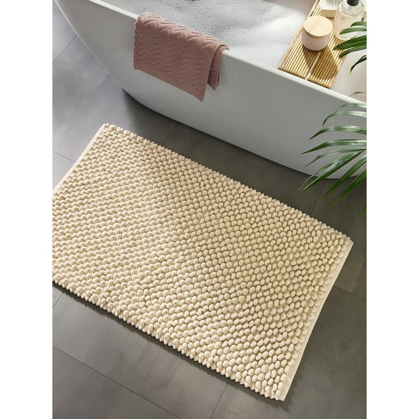 benuta Badematte Lynn, Höhe 11 mm, Kunstfaser, rechteckig, Kunstfaser, handgewebt, Uni, Hygge & Cozy, Badezimmer