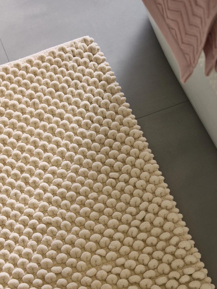 benuta Badematte Lynn, Höhe 11 mm, Kunstfaser, rechteckig, Kunstfaser, handgewebt, Uni, Hygge & Cozy, Badezimmer – Bild 3 von 5