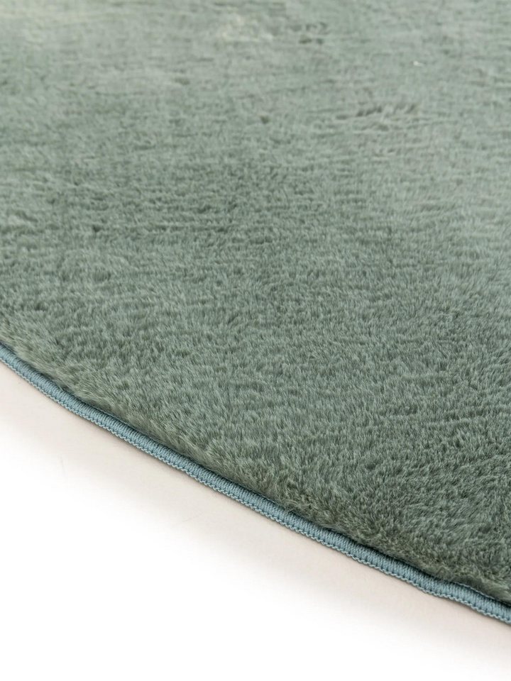 benuta Fellteppich Furry, rund, Höhe: 11 mm, Teppich Wohnzimmer, Esszimmer, Schlafzimmer, Flur, Weich, Rutschfest – Bild 4 von 5
