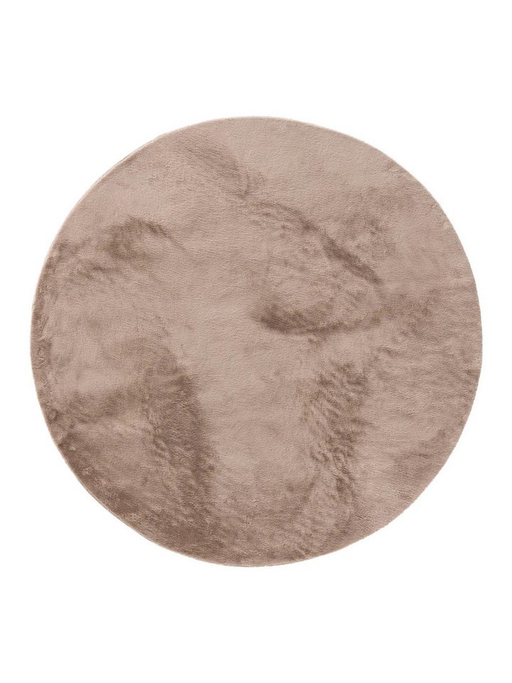 benuta Fellteppich Furry, rund, Höhe: 11 mm, Teppich Wohnzimmer, Esszimmer, Schlafzimmer, Flur, Weich, Rutschfest – Bild 2 von 5
