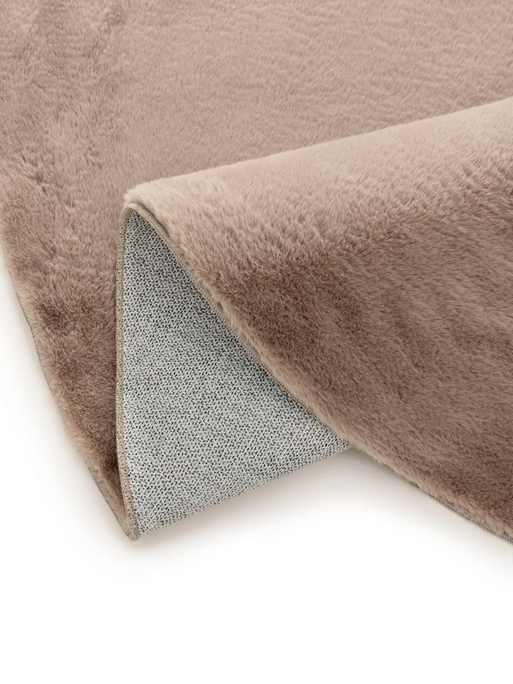 benuta Fellteppich Furry, rund, Höhe: 11 mm, Teppich Wohnzimmer, Esszimmer, Schlafzimmer, Flur, Weich, Rutschfest – Bild 5 von 5