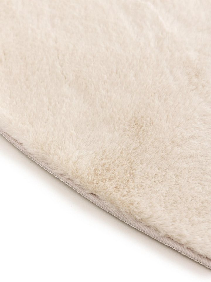 benuta Fellteppich Furry, rund, Höhe: 11 mm, Teppich Wohnzimmer, Esszimmer, Schlafzimmer, Flur, Weich, Rutschfest – Bild 4 von 5