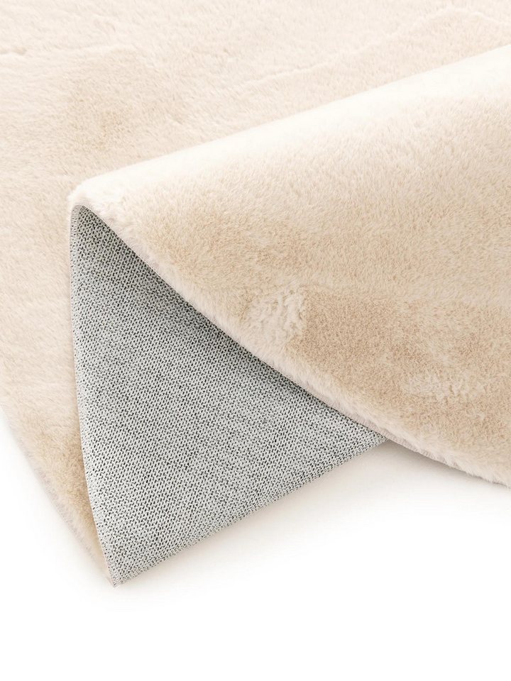 benuta Fellteppich Furry, rund, Höhe: 11 mm, Teppich Wohnzimmer, Esszimmer, Schlafzimmer, Flur, Weich, Rutschfest – Bild 5 von 5