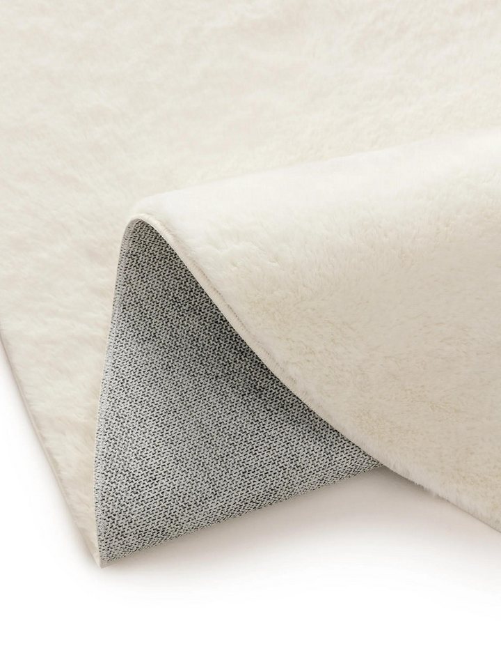benuta Fellteppich Furry, rund, Höhe: 11 mm, Teppich Wohnzimmer, Esszimmer, Schlafzimmer, Flur, Weich, Rutschfest – Bild 5 von 5