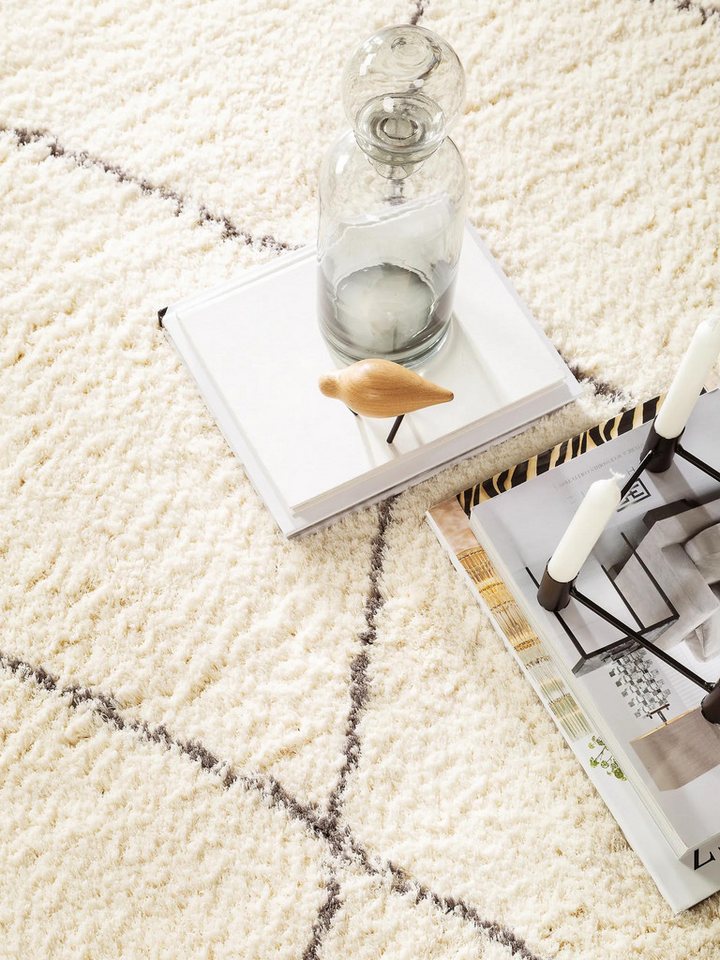 benuta Hochflor-Teppich Benno, rechteckig, Höhe: 21 mm, Teppich Wohnzimmer, Schlafzimmer, Esszimmer, Flur, Kunstfaser, Cozy – Bild 3 von 5