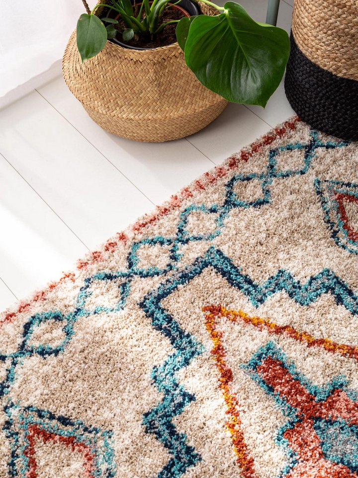 benuta Hochflor-Teppich Gobi, rechteckig, Höhe: 21 mm, Teppich Wohnzimmer, Schlafzimmer, Esszimmer, Flur, Kunstfaser, Cozy – Bild 3 von 5
